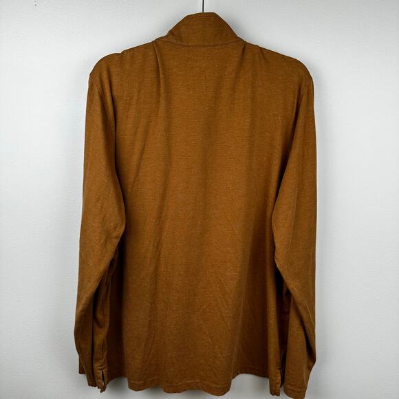 L.L. Bean Men's Shirt Allagash Henley Snap Pullover Coolmax Dark Mustard Sz XL - Picture 3 of 9